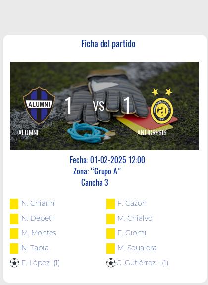 Finalizo el partido de Alumni VS Anticresis