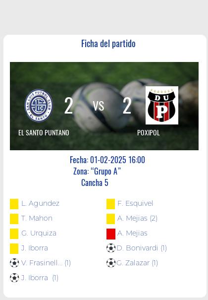 Fecha 1 - El Santo Puntano y Poxipol empataron en un partidazo.