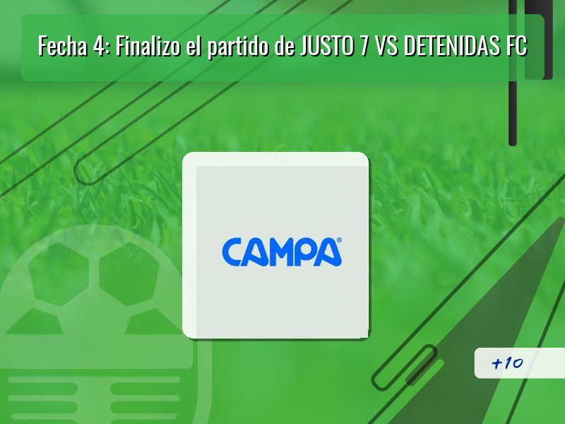 Fecha 4: Finalizo el partido de JUSTO 7 VS DETENIDAS FC