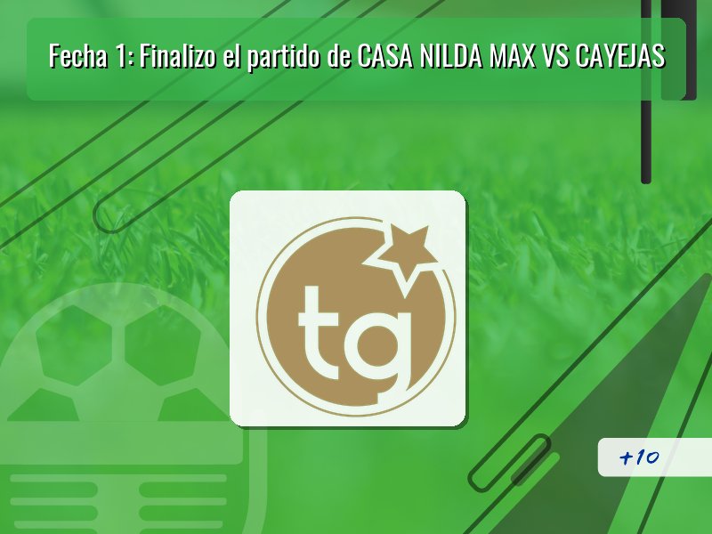 Fecha 1: Finalizo el partido de CASA NILDA MAX VS CAYEJAS