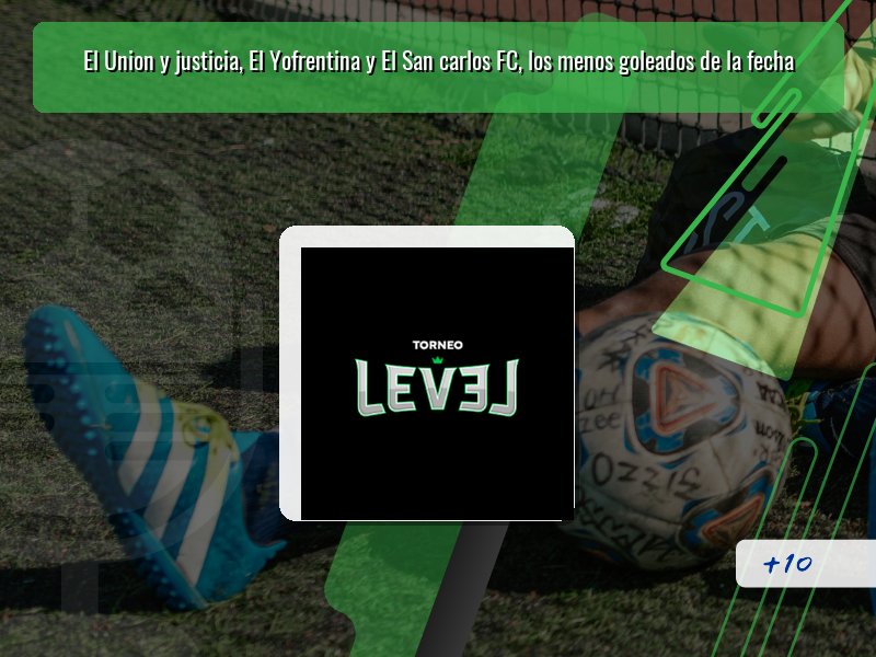 El Union y justicia, El Yofrentina y El San carlos FC, los menos goleados de la fecha